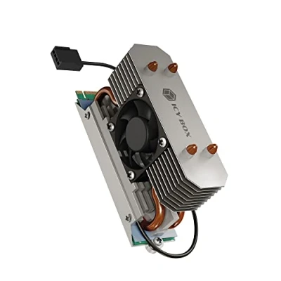 Afbeelding van ICY BOX M.2 Koeler met ventilator en koellichaam voor SSD NVMe SATA tot 2280, 30 mm ventilator, thermische afvoermat, incl