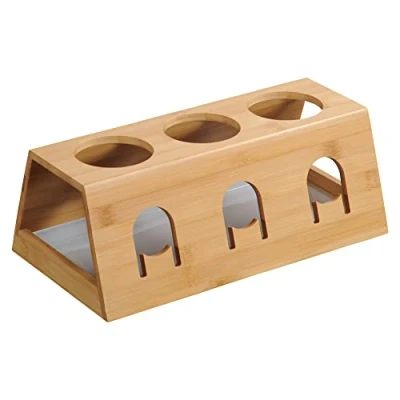 Afbeelding van Kesper Flessenhouder, materiaal: bamboe, kunststof, afmetingen: L 32 x H 12 D 17,5 cm, kleur: bruin, wit 58650 13