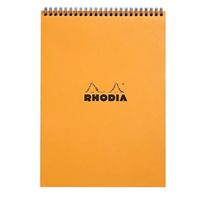 Afbeelding van Schrijfblok Rhodia A4 lijn 80 vel 80gr spiraal oranje