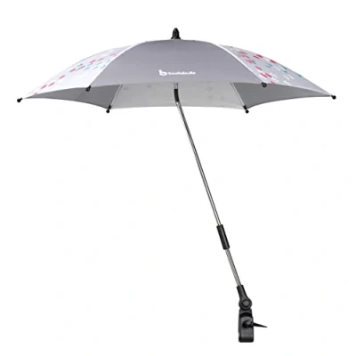 Image de BADABULLE Ombrelle bébé universelle, anti UV 50+, position adaptable, grise