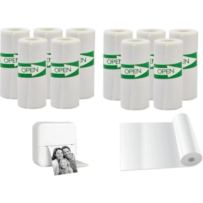 Afbeelding van Papp&#039;N&#039;Roll GuKKK 10 rollen thermisch printerpapier, zelfklevend, BPA vrij, compatibel met Peripage A6, 57 x 30 mm
