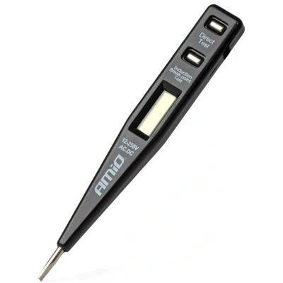 Afbeelding van AMiO Voertuig Voltage Circuit Tester Spanningsmeter Spanningszoeker 12 250V Detector Zwart
