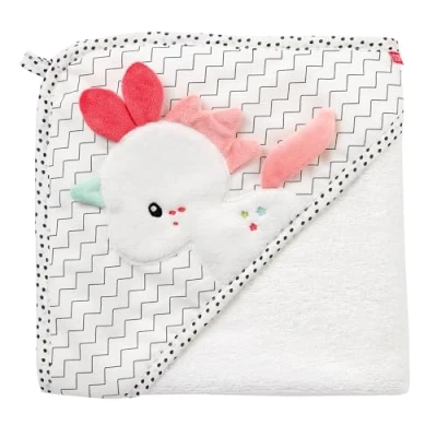 Afbeelding van Fehn Baby eenhoorn badhanddoek kinderponcho badstof met schattige babybadhanddoek voor baby&#039;s en peuters vanaf 0 maanden capuchon afmetingen 80 x cm