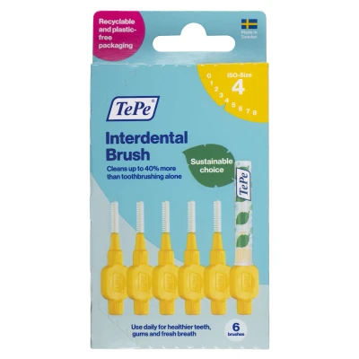 Afbeelding van TePe Interdentale Ragers Original 0,7 mm Geel blister à 6 stuks