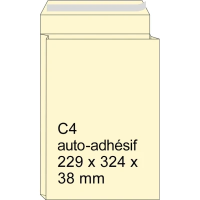 Image de Pochette échantillon crème 229 x 324 38 mm autoadhésive C4 (10 pièces)