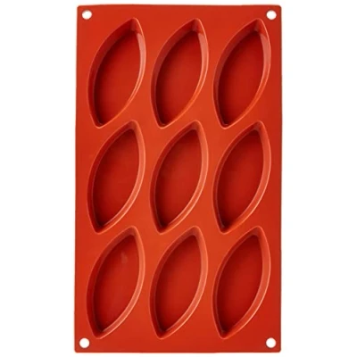 Afbeelding van Silikomart 20.039.00.0060 SF039 bakvorm, ovaal, 9 bakjes, siliconen, terracotta
