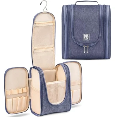 Afbeelding van BOACAY toilettas voor dames en heren met handvat (M) Dusty Pink, M, toilettas,