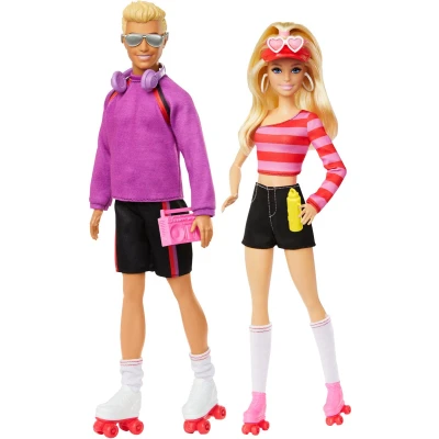 Afbeelding van Barbie 65 jaar Fashionistas en Ken pop Geïnspireerd klassieke rolschaatserslook 1980