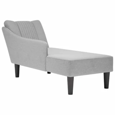 Afbeelding van vidaXL Chaise longue met rechterarmleuning stof wolk grijs