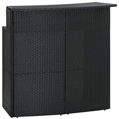 Afbeelding van vidaXL Tuinbartafel 120x55x110 cm poly rattan zwart