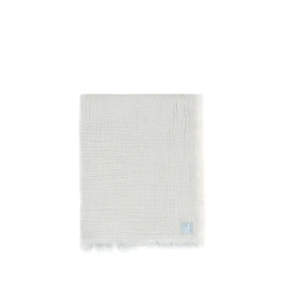 Afbeelding van Jollein Deken Bed Fringe Stripe 120x120 Sea Green/Ivory
