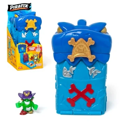 Afbeelding van PIRATIX Secret Skull Cave geheime grot Shark Island bevat 1 Cave, exclusieve piratix, 2 &quot;kristal&quot; accessoires (1 wapen en scepter), spin schat