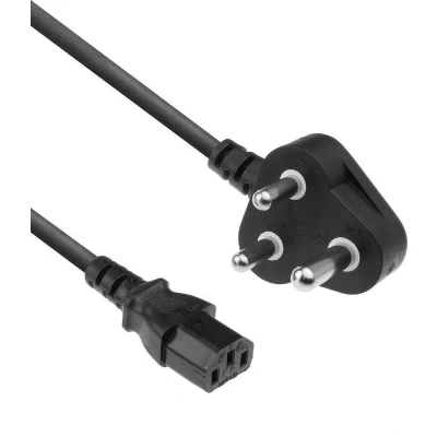 Afbeelding van ACT Netsnoer India/SA stekker C13 zwart 2,5 m (2.50 m), Stroomkabel