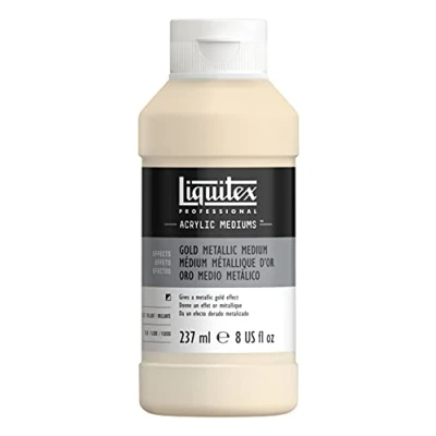 Image de Liquitex 8408 Metallic Gold Medium pour peintures acryliques, donne aux acryliques un effet doré métallisé hautement réfléchissant avec brillance, résistant au vieillissement de qualité