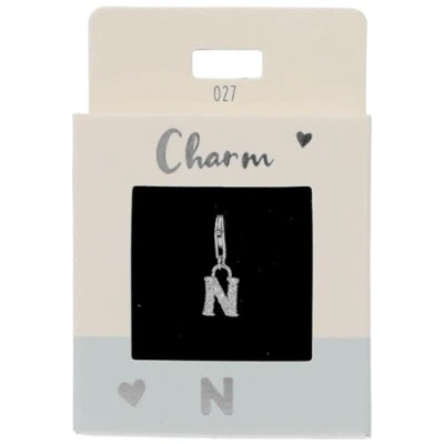 Afbeelding van Depesche 11785 027 Express Yourself Charms Hanger voor kettingen en armbanden, letter N, verzilverd, als klein cadeau