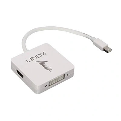 Afbeelding van LINDY 41039 Mini DisplayPort / DVI HDMI Converter [1x stekker 3x bus, bus 24+5 polig, bus] Wit 0.2 m