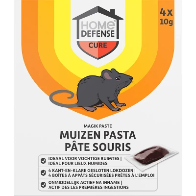 Afbeelding van HOME DEFENSE® Muizenlokdoos Pasta &#039;Magik Paste&#039; muizenval muizengif muizen bestrijden 3+1 stuks