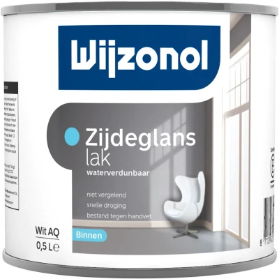 Afbeelding van Wijzonol Zijdeglanslak Waterverdunbaar 0,5 liter Houtverf
