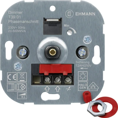 Afbeelding van Ehmann 3900x0100 Dimmer (inbouw) Geschikt voor lampen: Gloeilamp, Halogeenlamp