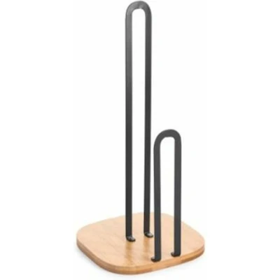 Afbeelding van Houder voor keukenpapier DKD Home Decor 16 x 31,3 cm Natuurlijk Zwart Staal