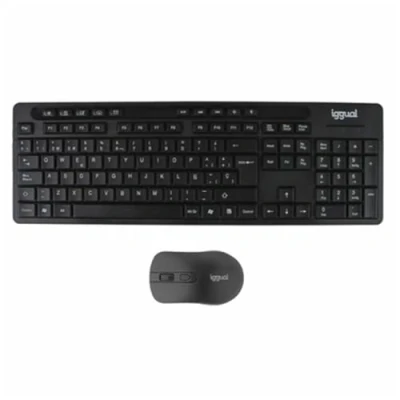 Afbeelding van Toetsenbord en muis iggual IGG319277 Zwart QWERTY Spaans