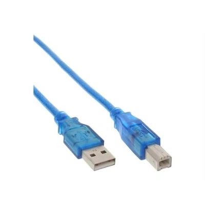 Image de InLine Câble USB (M) pour type B 3 m bleu transparent