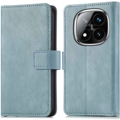 Afbeelding van imoshion Hoesje Geschikt voor Xiaomi Redmi Note 14 Pro Plus 5G Met Pasjeshouder Luxe Bookcase Lichtblauw