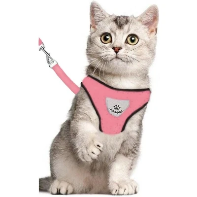 Afbeelding van Jumada&#039;s Kattentuigje/Kattenharnas/Kattentuig Met Looplijn/Hondentuigje/Hondenharnas/Roze