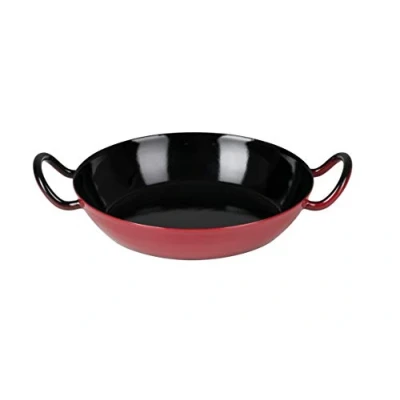 Afbeelding van Riess, 0601 020, braadpan 24, Classic kleur rood, diameter 24 cm, hoogte 5,5 rood/zwart email, serveerpan, inductie