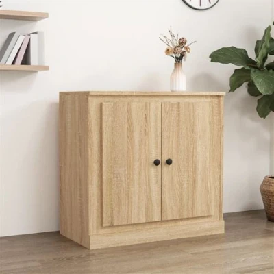 Afbeelding van Dressoir 70x35,5x67,5 cm bewerkt hout sonoma eikenkleurig