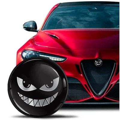 Afbeelding van Skino Compatibel met Alfa Romeo, embleem, 74 mm, voor Giulietta 940 MiTo 156 147 159 GT Brera Spider 939, zwart EA 19