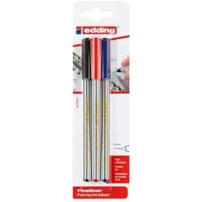 Afbeelding van Edding 4 89 3 1999 Fineliner Zwart, Rood, Blauw 0.3 mm stuk(s)
