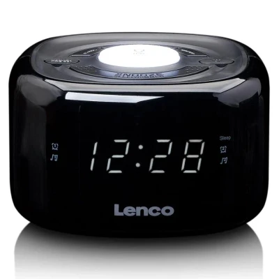 Image de Lenco Cr12 bk radio réveil avec veilleuse fm LCR12BK