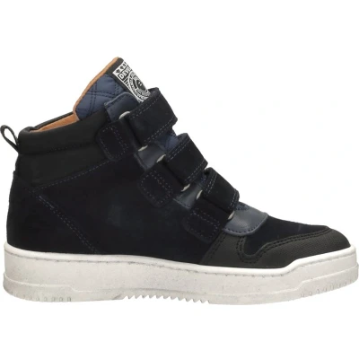 Afbeelding van Develab Klittenband Sneakers hoog voor kinderen, Maat: 30, Blauw Leer en textiel