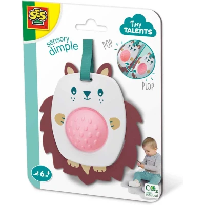 Afbeelding van SES Tiny Talents Grijpspeelgoed dimple Egel Baby fidget verschillende materialen en texturen Speelgoed vanaf 6 maanden