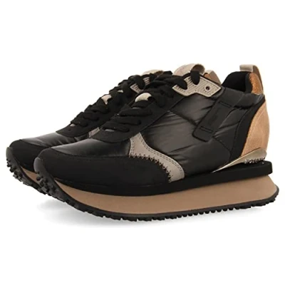 Afbeelding van Gioseppo Monocolor Acolchadas CON Detalles Y CUÑ Sneakers laag, Dames, Maat: 37, Black Kunststof/ textiel
