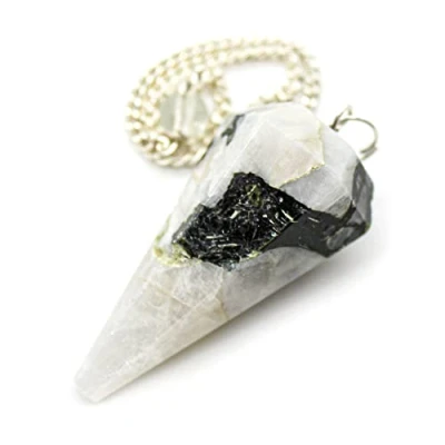 Afbeelding van DOJA Barcelona Waarzeggerij Pendule 7 Chakra&#039;s Maansteen Lithotherapie Stones, Edelsteen voor Meditatie, Radiesthesie Pendel, Spiritueel Object, Welzijn, Esoterisme Object...