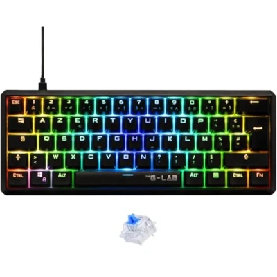 Image de Clavier gaming filaire Azerty The G Lab Keyz Thallium Switch Bleu Noir