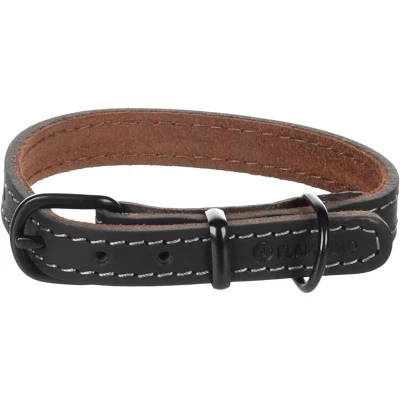 Afbeelding van Leren halsband hond Montana zwart XS S