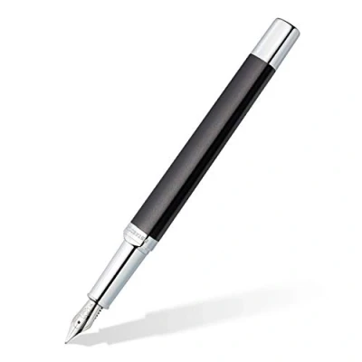 Afbeelding van Staedtler Triplus 474, hoogwaardige driehoekige vulpen in antracietgrijs, inkt de kleur blauw en fijne puntpunt, 474 F09 3