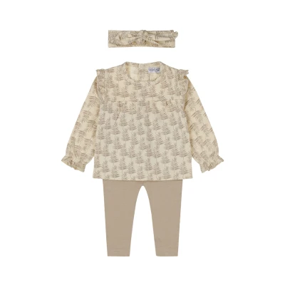 Afbeelding van Dirkje Set 3 delig Shirt + Broek Haarband Pretty Fall Maat 62
