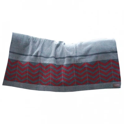 Afbeelding van Kentucky Horsewear Fleecedeken Heavy Square Fishbone grey/bordeaux 140x120cm