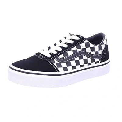 Image de Vans Baskets Ward pour fille, Noir à carreaux blanc véritable, 10 UK Child
