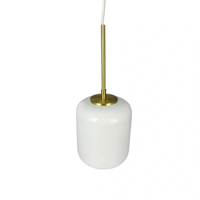 Afbeelding van Dyberg Larsen hanglamp Silvia, Ø 15 cm, opaal/messing, glas