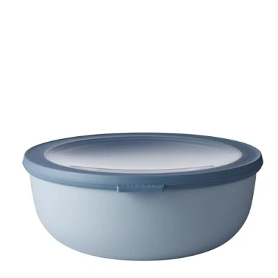 Afbeelding van Mepal Cirqula, multifunctionele kom, blauw (Nordic Bluf), inhoud 2250 ml, afneembaar deksel, onbreekbaar, waterdicht, geschikt voor diepvriezer en koud bewaren, afwasmachinebestendig