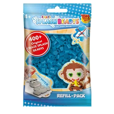 Afbeelding van CRAZE SPLASH BEADYS parel navulverpakking om op te plakken, kinderparel, blauw, strijkkralen, strijkvrij, 11690