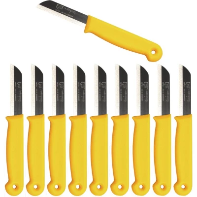 Afbeelding van Solingen Schilmesje RVS Glad 16 cm met &quot;Blade Cover&quot; Geel 10 Stuks