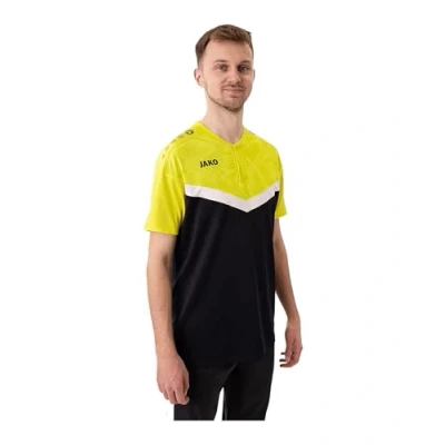Afbeelding van JAKO Polo Iconic rood/wijnrood L zwart/zachtgeel / M
