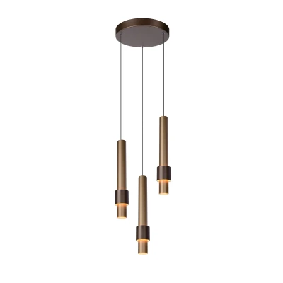 Afbeelding van Lucide MARGARY Hanglamp Ø 28 cm LED Dimb. 3x4W 2700K Koffie