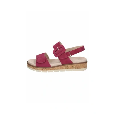 Afbeelding van Caprice Sandalen met plateauzool, Dames, Maat: 37, Fuchsia suede Leer